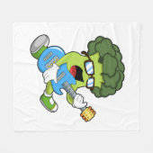 Couverture Polaire Brocoli comme musicien avec guitare (Devant (Horizontal))