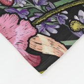 Couverture Polaire Broderie crâne humain et fleurs d'orchidées roses  (Coin)