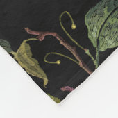 Couverture Polaire Broderie fleurs de datura et papillons sans soudur (Coin)