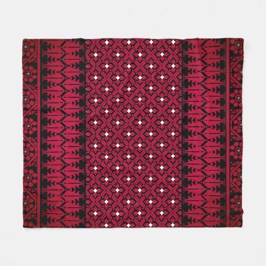 Couverture Polaire Broderie palestinienne Tatreez design imprimé (Devant (Horizontal))