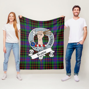 Couverture Polaire Brodie Chasse Clan Badge Tartan Plaid