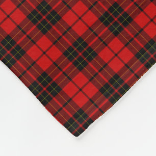 Couverture Polaire Brodie clan tartan rouge noir plaid
