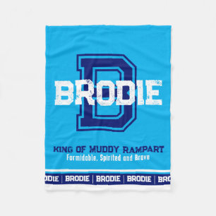 Couverture Polaire Brodie nom signifiant sport monogramme bleu clair