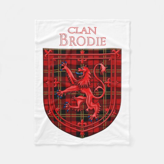Couverture Polaire Brodie Tartan Scottish Plaid Lion Rampant (Devant)