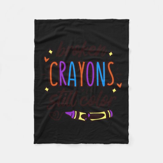 Couverture Polaire Broken Crayons Still Colour Mental Health Awarenes (Devant)