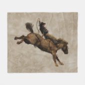 Couverture Polaire Bronco Rodeo Cowboy (Devant (Horizontal))