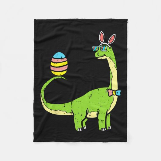 Couverture Polaire Brontosaurus Bunny Oeufs Oeufs Jour de Pâques Dino (Devant)