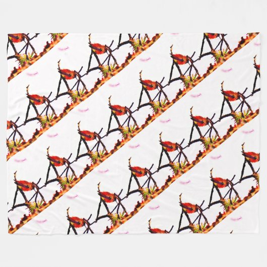 Couverture Polaire Bronze, rouge or et pourpre colibri (Devant (Horizontal))