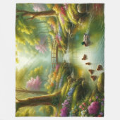 Couverture Polaire Brook de printemps avec canards/fleurs (Devant)