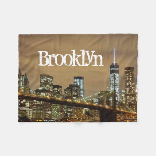 Couverture Polaire Brooklyn Bridge Skyline (Devant (Horizontal))