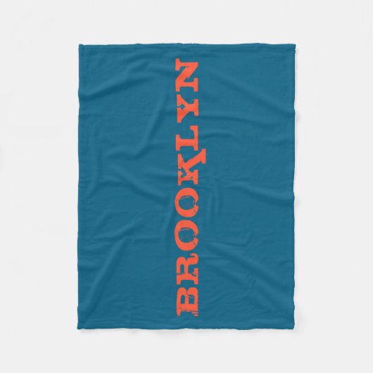 Couverture Polaire Brooklyn New York Nyc Navy Blue Orange Mens Basic  (Devant)