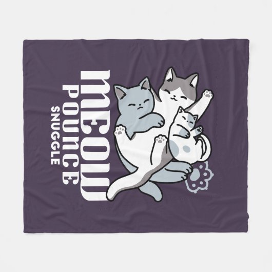 Couverture Polaire Brosse à lait - Chats à couchage mignon (Devant (Horizontal))