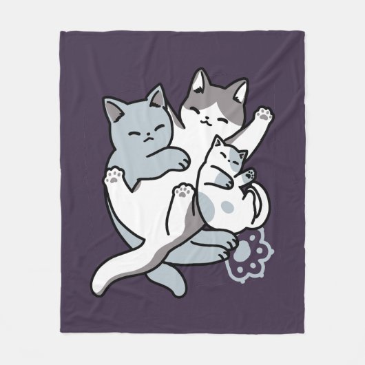 Couverture Polaire Brosse à lait - Chats à couchage mignon (Devant)