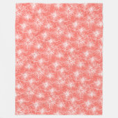Couverture Polaire Brosse cerise lilly pilly floral blanc et corail (Devant)