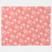Couverture Polaire Brosse cerise lilly pilly floral blanc et corail (Devant (Horizontal))