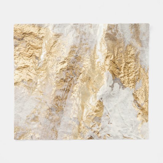 Couverture Polaire Brosse d'or blanc à texture peinte. (Devant (Horizontal))