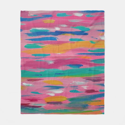 Couverture Polaire Brosse rose Abstraite Impression (Devant)