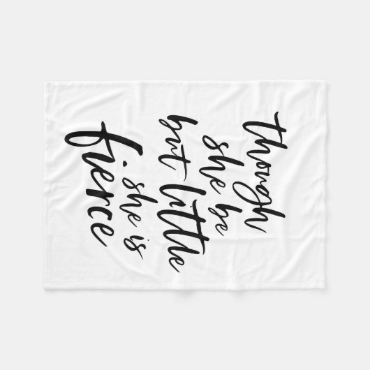 Couverture Polaire Brosse Script Petit Mais Fierce William Shakespear (Devant (Horizontal))