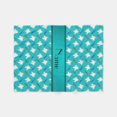 Couverture Polaire Brosses de turquoise et motif nommés faits sur (Devant (Horizontal))