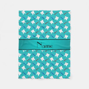 Couverture Polaire Brosses de turquoise et motif nommés faits sur