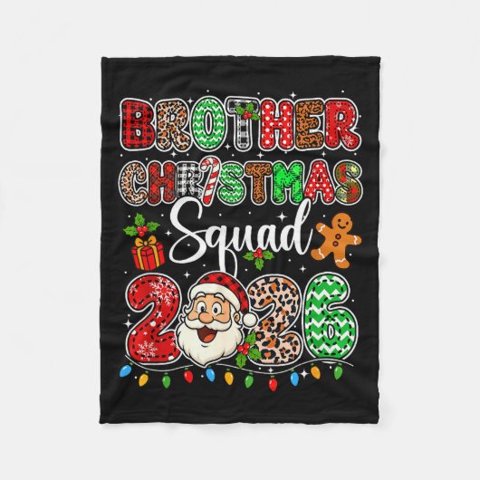Couverture Polaire Brother Christmas Crew 2026 Leopard Funny Santa Fa (Devant)