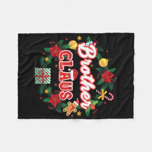 Couverture Polaire Brother Claus Christmas Père Noël Laurel Wreath Mi (Devant (Horizontal))