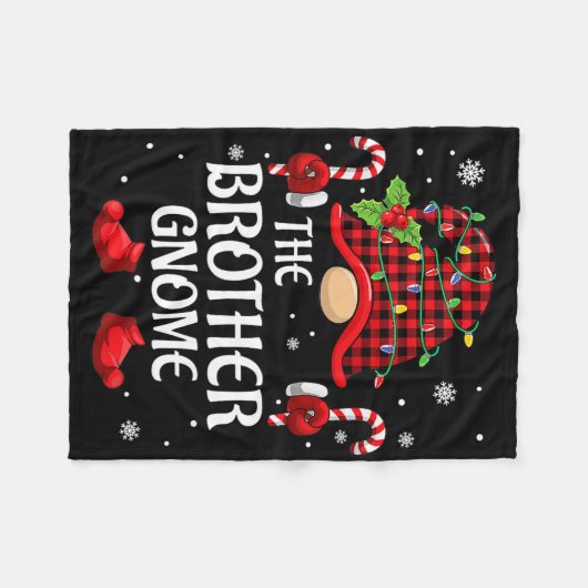 Couverture Polaire Brother Gnome Matching Christmas Pjs For Family  (Devant (Horizontal))