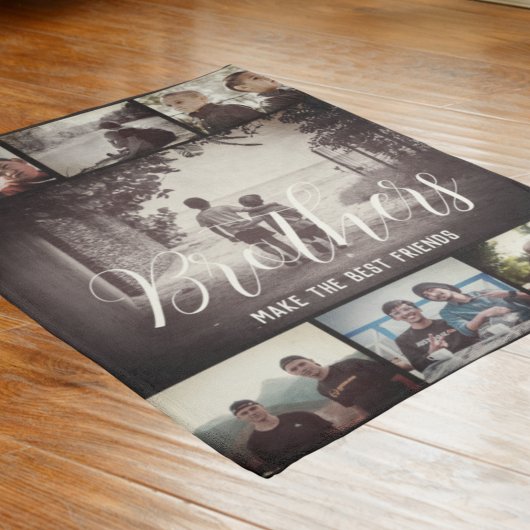 Couverture Polaire Brother moderne Meilleurs amis Dark Photo Collage