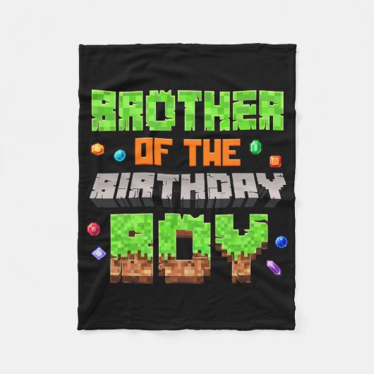 Couverture Polaire Brother Of The Birthday Boy Pixel Gaming Video Gam (Devant)