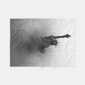Couverture Polaire Brouillard noir et blanc Statue de Liberty Patriot (Devant (Horizontal))