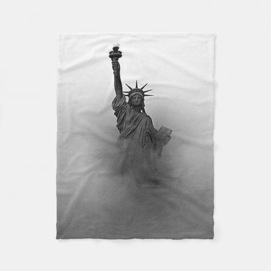 Couverture Polaire Brouillard noir et blanc Statue de Liberty Patriot (Devant)