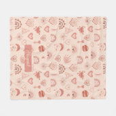 Couverture Polaire Brouiller | Terracotta Boho Heart Nom du Motif à t (Devant (Horizontal))