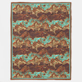 Couverture Polaire Brown Aqua Turquoise Green Geode Marble Art (Devant)