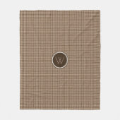Couverture Polaire Brown avec Rose Houndstooth Fleece Blanche (Devant)