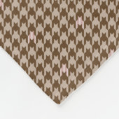 Couverture Polaire Brown avec Rose Houndstooth Fleece Blanche (Coin)