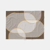 Couverture Polaire Brown, Beige, Tan & Or Motif d'arc Abstrait (Devant (Horizontal))