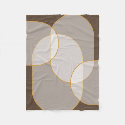 Couverture Polaire Brown, Beige, Tan & Or Motif d'arc Abstrait (Devant)