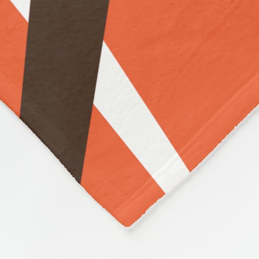 Couverture Polaire Brown blanc et orange Abstrait (Coin)