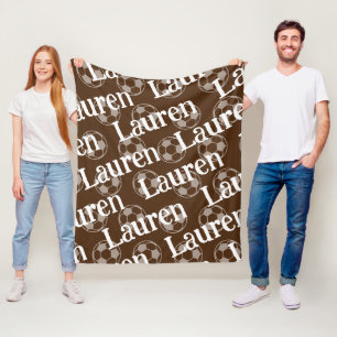 Couverture Polaire Brown & blanc Novelty Soccty Blanche polaire