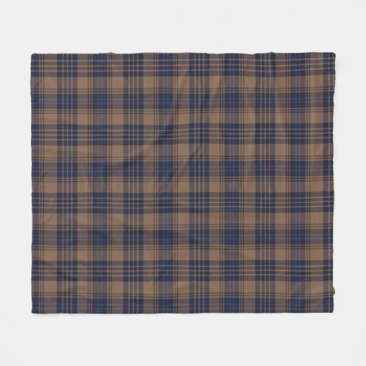 Couverture Polaire Brown bleu Tartan Plaid Rustique Motif (Devant (Horizontal))