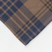 Couverture Polaire Brown bleu Tartan Plaid Rustique Motif (Coin)