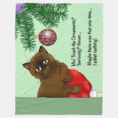 Couverture Polaire Brown Christmas Ornament Cat (Devant)