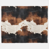 Couverture Polaire Brown Crème Noir Vache du Sud-Ouest (Devant (Horizontal))