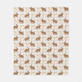 Couverture Polaire Brown Hare And Carrots Beige Gingham Easter (Devant)