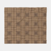 Couverture Polaire Brown Houndstooth Scottish Check Plaid Motif (Devant (Horizontal))