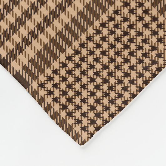 Couverture Polaire Brown Houndstooth Scottish Check Plaid Motif (Coin)