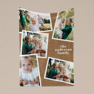 Couverture Polaire Brown moderne multi photo accueil familial cadeau