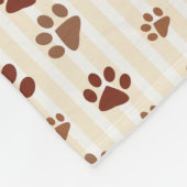 Couverture Polaire Brown n’Tan Chig Paws Blanche en polaire (Coin)