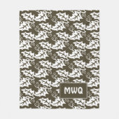 Couverture Polaire Brown personnalisé MONOGRAM Holly Feuilles (Devant)