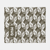 Couverture Polaire Brown personnalisé MONOGRAM Holly Feuilles (Devant (Horizontal))